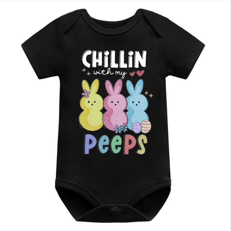 

Baby Bodysuit Easter Baby Girl Clothes Baby Chicks Onesie New Born Funny Easter Baby Onesie Chillin with Newborn Clothes L