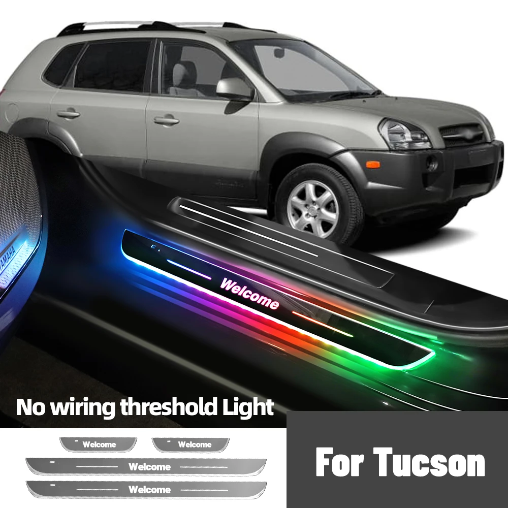 For Hyundai Tucson 2004-2023 2017 2019 2020 Car Door Sill Light Customized Logo LED Welcome Threshold Pedal Lamp Accessories