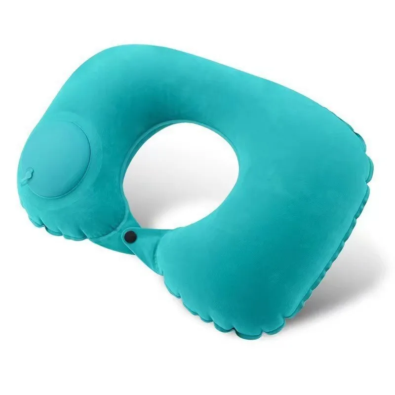 

U-shaped Pillow, Flocked Inflatable Foldable Nap Pillow, Neck U-shaped Pillow, Convenient For Travel, Pressable