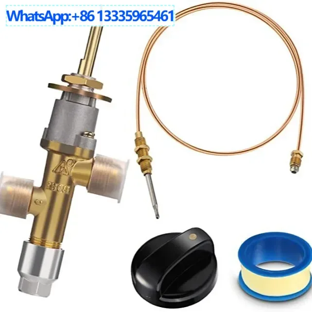 

2Pcs RB081 Gas valve, barbecue oven liquefied brass 4 points inner and outer wire Natural gas valve tee outer wire