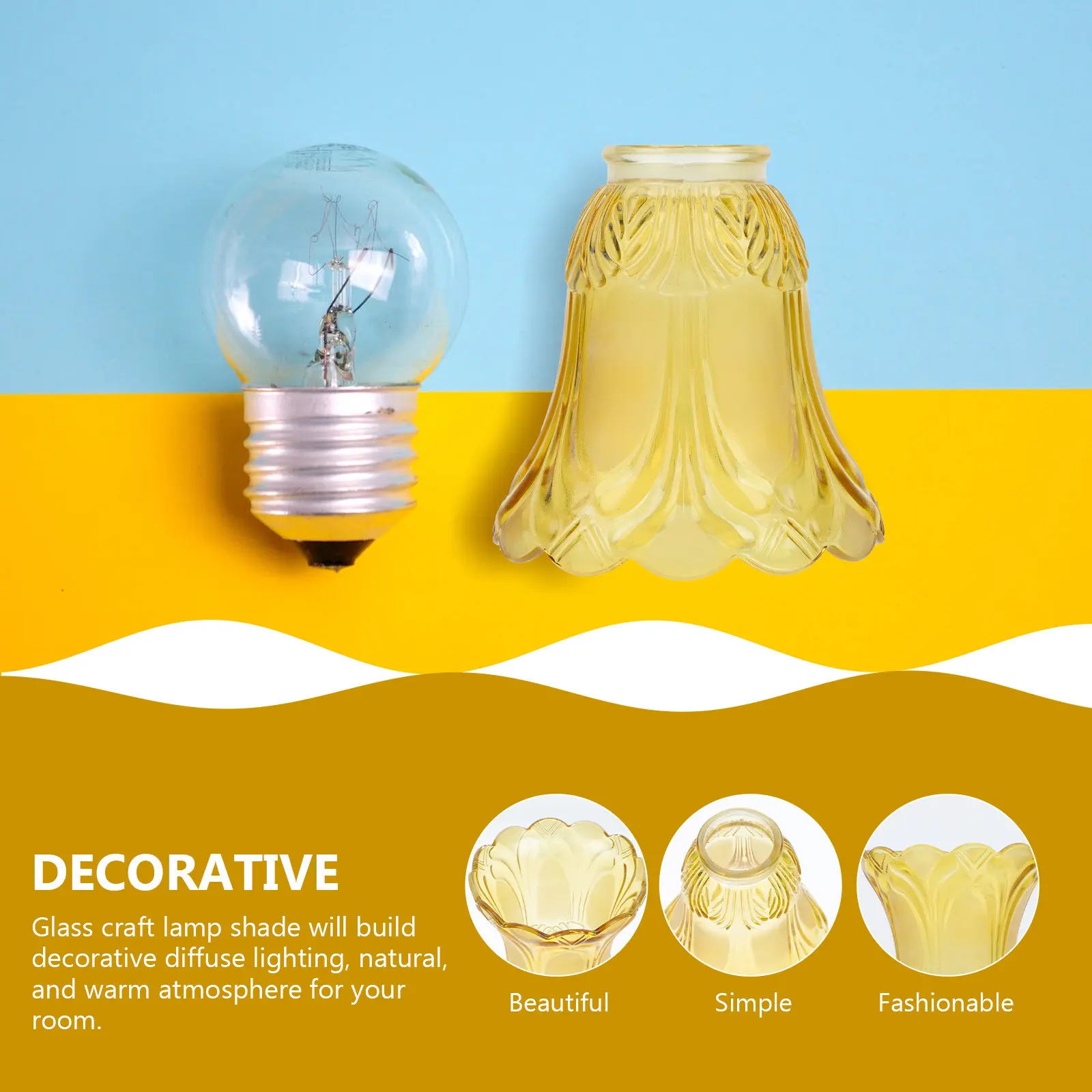 Beautiful Clear Glass Lamp Shade Decorative Light Cover Creates Warm Natural Atmosphere Easy Install for Table Ceiling