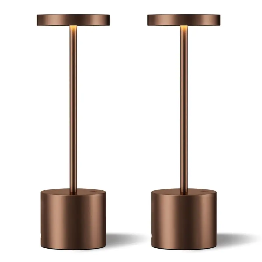 

Brown Cordless Lamp Set, Rechargeable Lamp, 3 Color Temperature, LED Outdoor Wireless Lamps, Battery Operated Lamps, Stepless Di