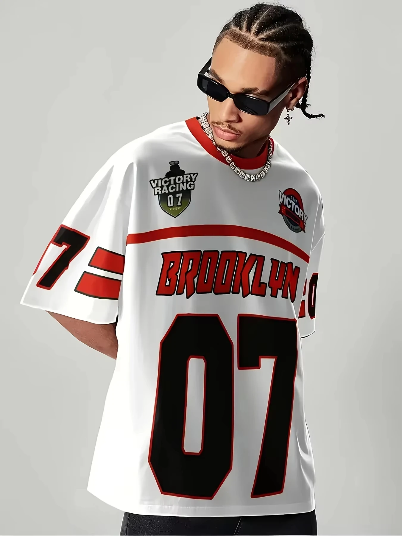 

3D Printed Men's T-shirt Sports Jersey Style Street Trend Style Loose Quick-Drying Round Neck Fashionable Motorcycle T-shirt