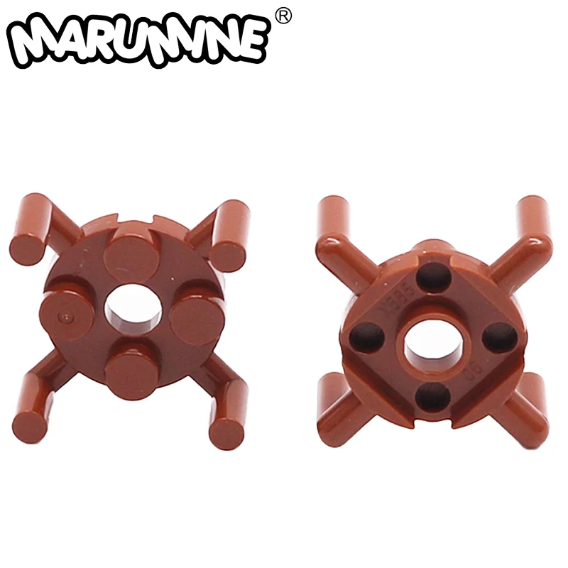 Marumine 10PCS Bricks Plate 2x2 with 4 Bars Round Building Blocks Connection Axis 98284 DIY Educational Creative Bricks for Kids