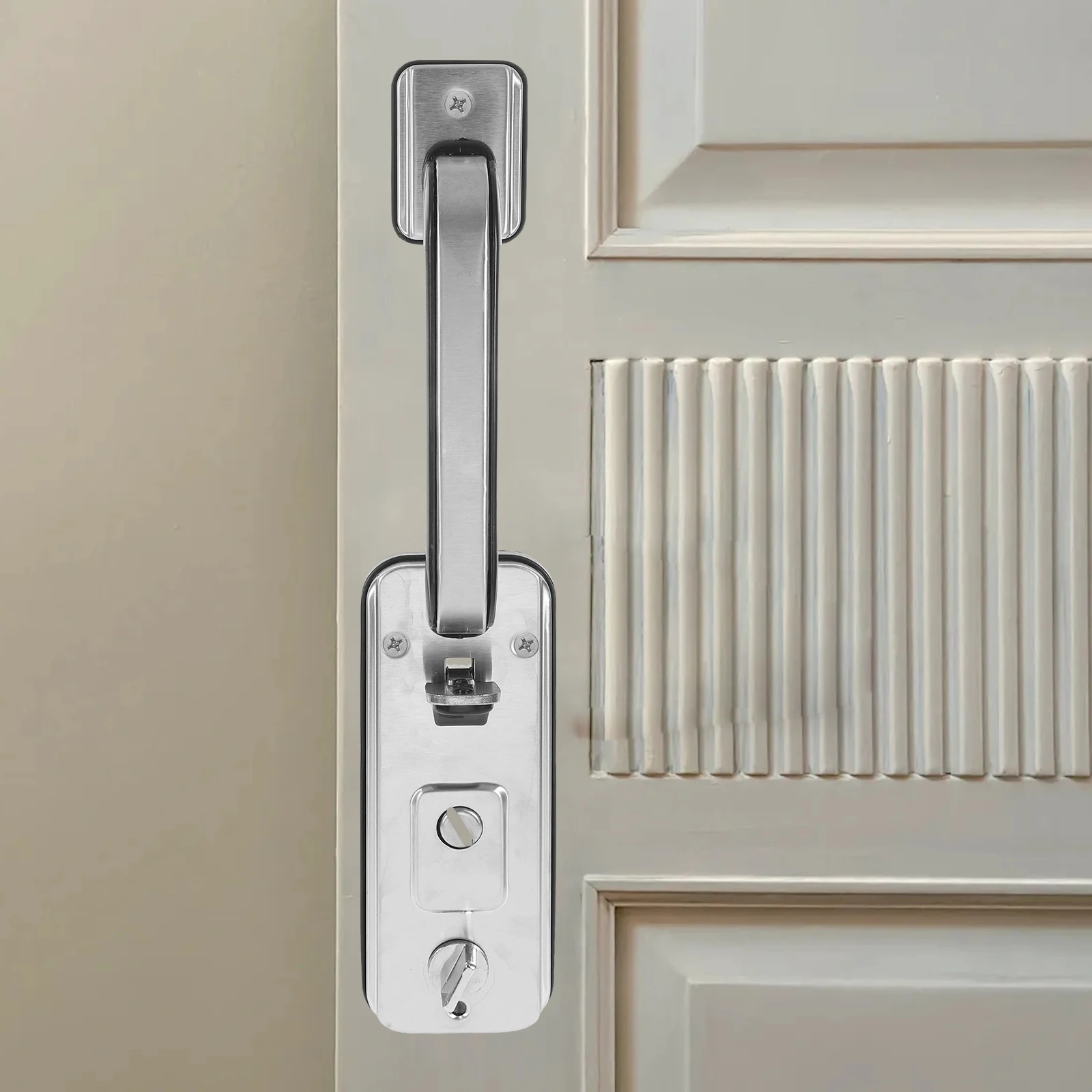 1Set Anti-Theft Door Handle Door Lock Stainless Steel Exterior Security Front Entry Heavy Duty Outdoor Handle Set