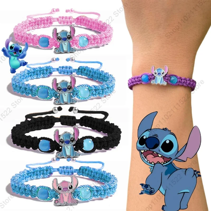 

New Disney Lilo and Stitch Bracelets Braided Rope Creative Couple Bracelet Women's Jewelry Adjustable Accessories Christmas Gift