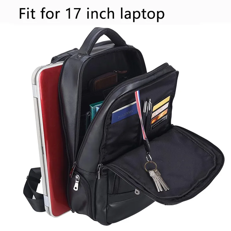 Imagem -05 - Luufan-mochila Masculina de Couro Genuíno Laptop Grandes Bolsas de Viagem Fit 16 pc Daypack Impermeável Grande Capacidade