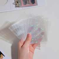 A8 10Pcs 6 Hole Transparent Laser File Holder Notebook Loose Leaf DIY Document Bag Binder Rings PVC Storage Binding Folder
