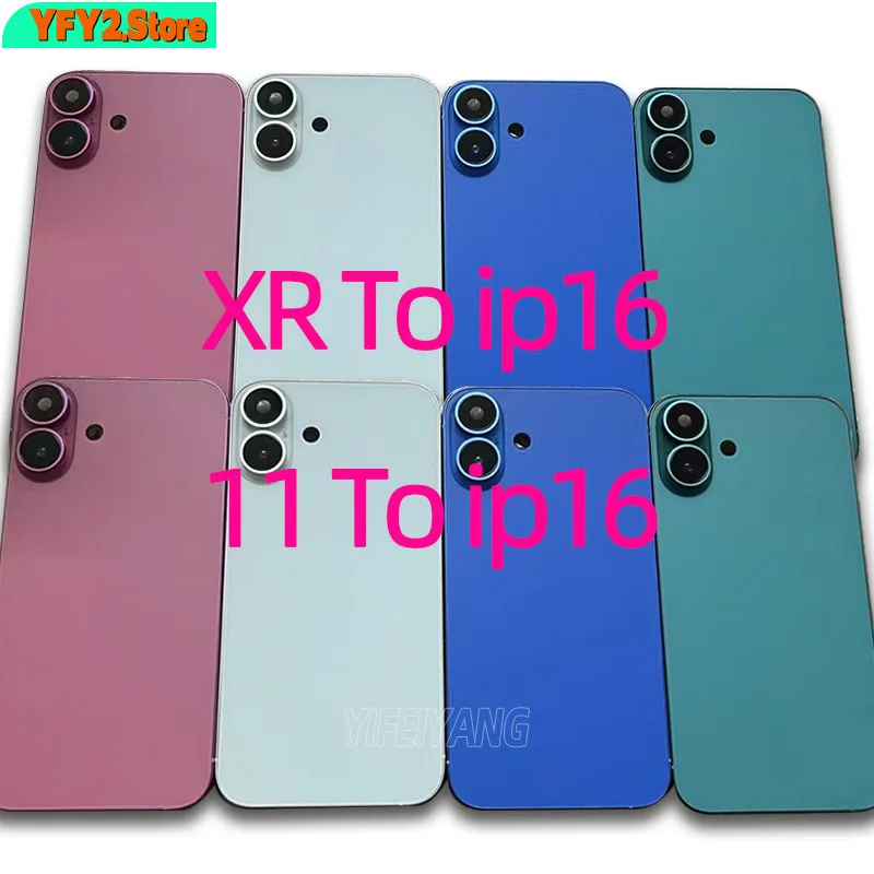 DIY Back Shell for iPhone, XR to 16,11 lite 16 Back Cover, 11 to 16 Housing XR Up to ix16 with Big Camera Len,Fast Delivery