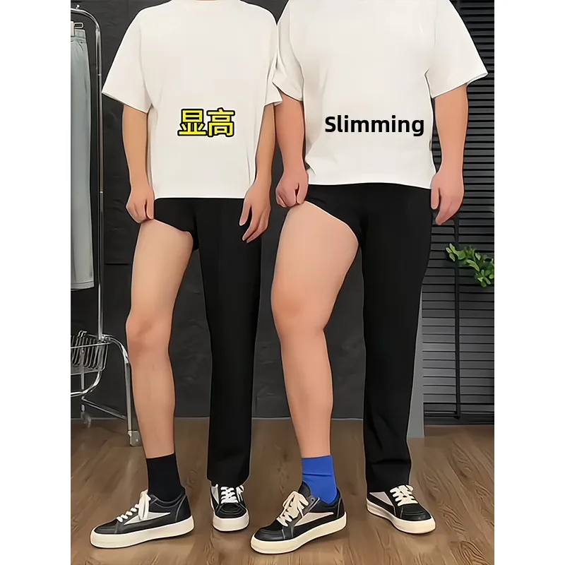 

Bla Ice Silk Men's Summer Pants CleanFit American Sle Knife Trousers High Waist Slimming Micro Flared Pants