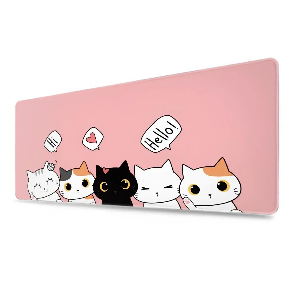 fashion canvas cute cat Mouse Pad Non-Slip Rubber Edge locking mousepads Game play mats for notebook PC computer HYBXAXC