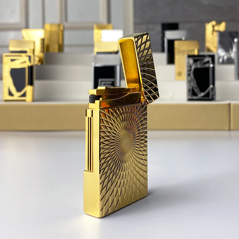 

Luxury Commemorative Edition Butane Lighter Single & Double Flame with Ping Sound Natural Paint Design Cigarette Smoker 18093