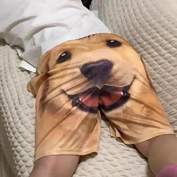 

Funny Dog Face Butt Shorts 3D Cartoon Graphic Beach Shorts for Couples Men Women Summer Vacation Casual Funny Boxer Shorts