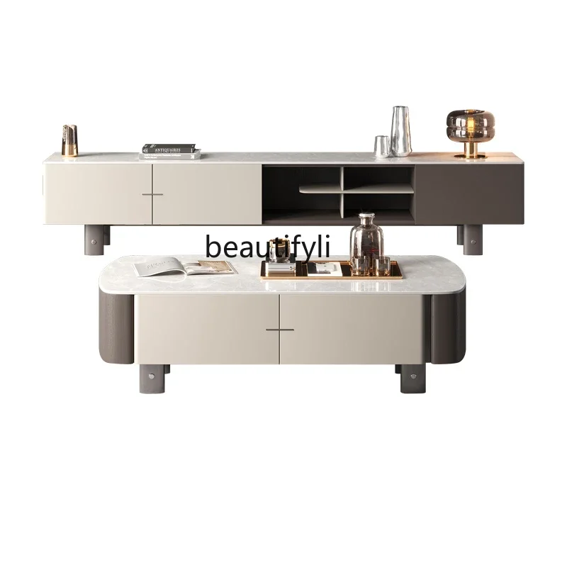 

Итальянский минималистичный журнальный столик, ТВ-шкаф, современная гостиная, домашний мягкий роскошный мраморный журнальный столик для гостиной