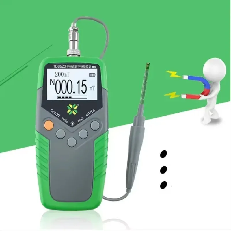 

NEW ISSASS TD8620-2 Handheld Tesla Meter Gaussmeter Digital Magnetic Flux Meter Surface Magnetic Field Test Range 200 mT 2000 mT