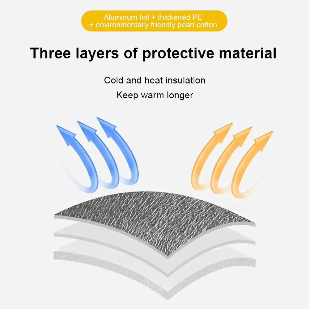 5Pcs Folding Ice Cold Warm Aluminum Foil Bag Delivery Carrier Food Thermal Insulation Bag Packing 3mm Cooler Bag Drink Storage