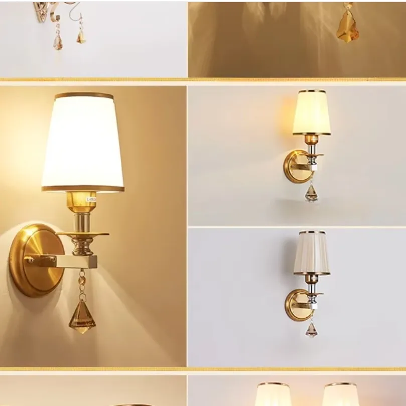 Minimalist Modern LED Wall Lamp Bedroom Night Light Living Room Background Wall Crystal Bedside Lamp