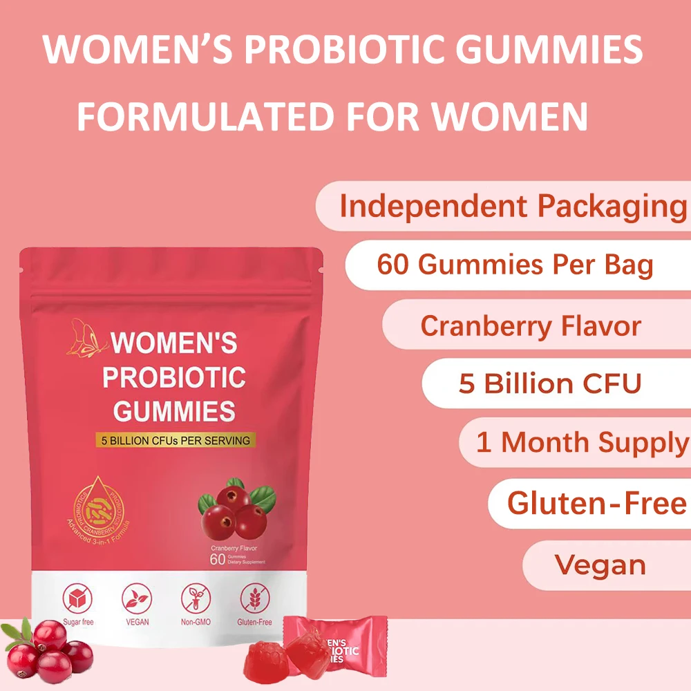 

Women's Probiotic Gummies for Digestive Health & Well-Being | Probiotic Gummy Support Gut Health | Vegan & Sugar Free