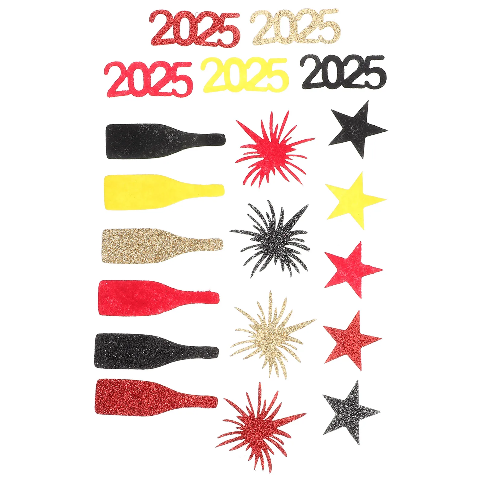 

50pcs 2025 New Year Confetti Glitter Felt Table Decorations Party Supplies Festive Happy New Year Decor Colorful Confetti For
