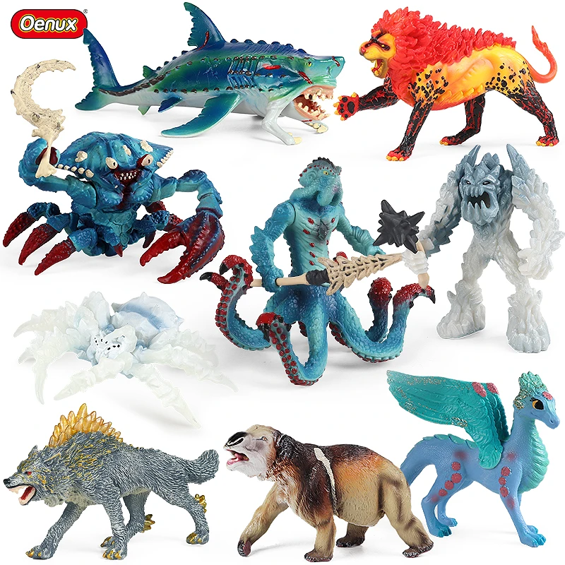 Savage Flying Magic Dragon Dinosaurs Action Figures Crab Octopus Wolf Lion Phoenix Animals Model PVC Collection Kids Toys