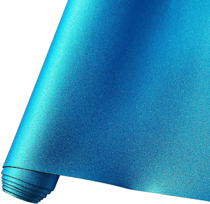 Holographic Matte Glitter Water Blue PU Fabric Leather Faux Leather for Crafts Making Leather Earrings Bows Handbag Sewing