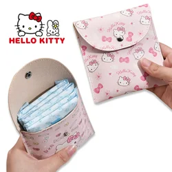 Sanrio Hello Kitty kadınlar Tampon saklama çantası sıhhi ped kılıfı peçete kozmetik çantaları su geçirmez çok fonksiyonlu saklama çantası kılıfı