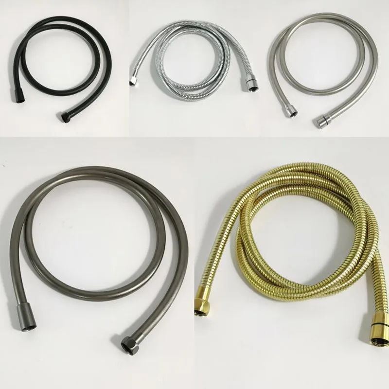 

Shower Hose Bathroom Fitting Stainless Steel PVC Soft Bath Tube Accessory 1.5 Meter Water Pipe Shower Connector Chrome Gold