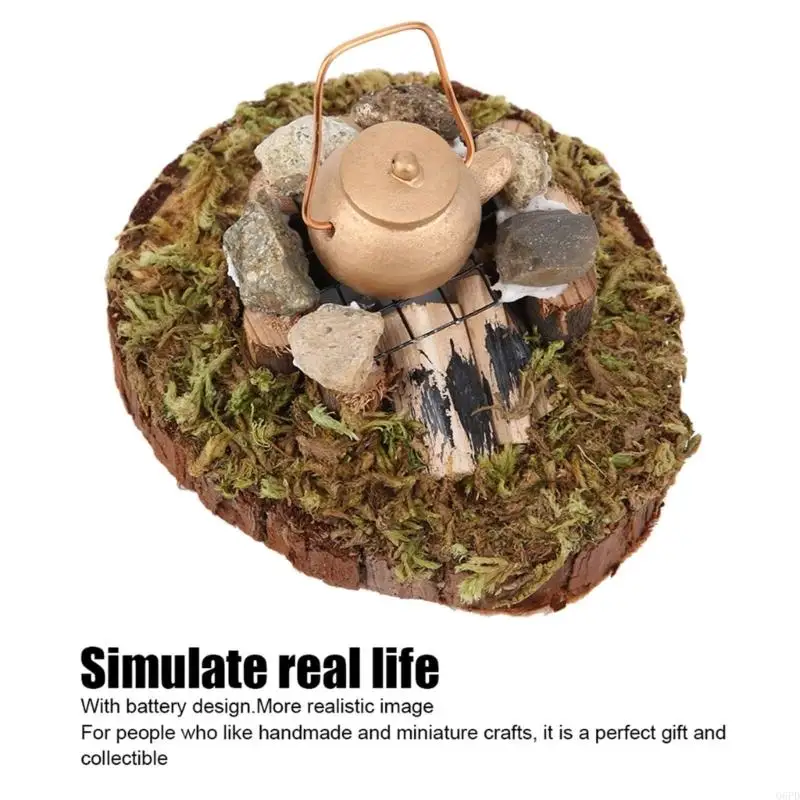 

Firewood Model Cauldron Dollhouses Cauldron 1:12 Scale Realistic Cookware Pots Model for Camping Theme Miniature
