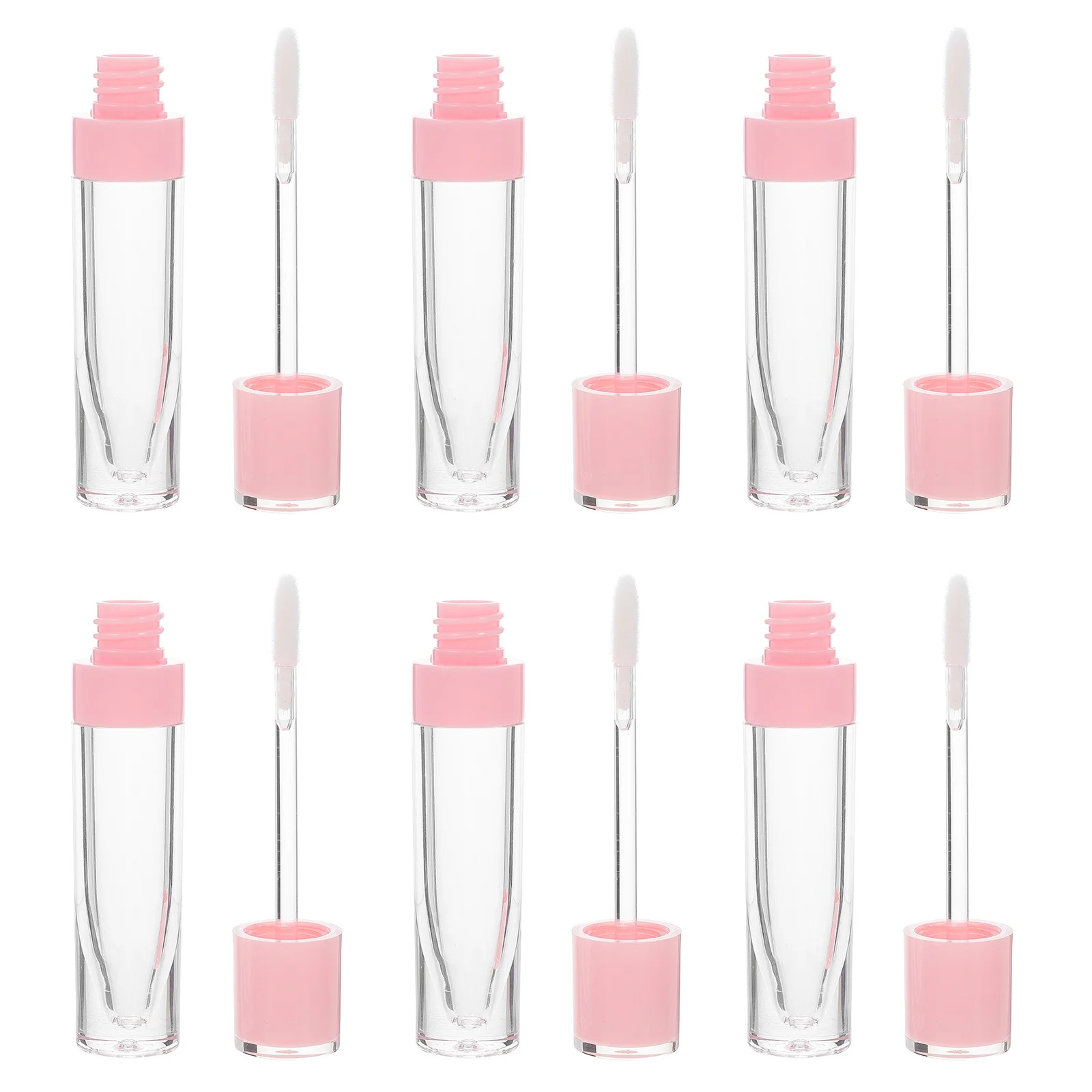 6 pçs claro recarregável vazio tubos de brilho labial recipientes de plástico diy garrafas de bálsamo labial garrafas recarregáveis portáteis