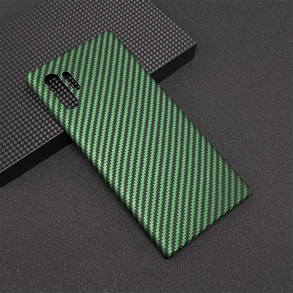 Real Carbon Fiber Lens Protection Phone Case for Samsung Galaxy Note 10 Plus Carbon Fiber Hard Cover Cases