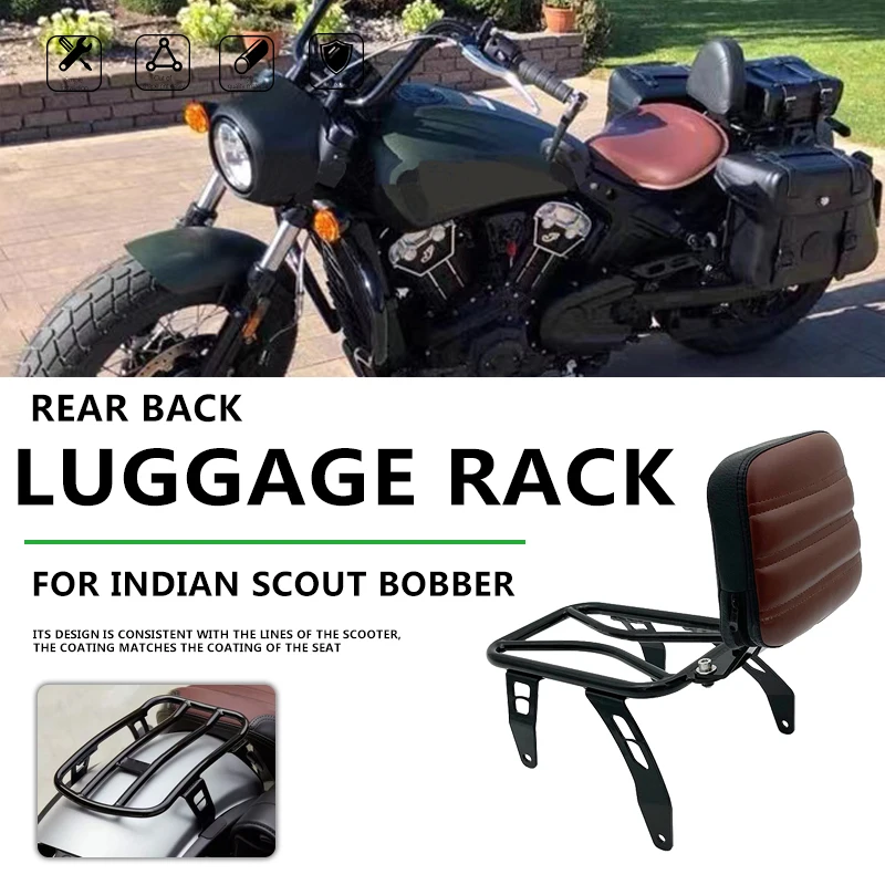 Motorcycle Rear Solo Seat Luggage Rack Support Shelf Upgraded Version for Indian Scout Bobber 2018 2019 2020 2021 2022