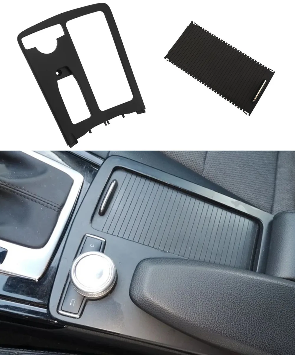 Car Central Armrest Drink Cup Holder Roller Shutter Frame Panel For Mercedes Benz W204 C180 C200 C220 C300 W207 W212 E260 E300