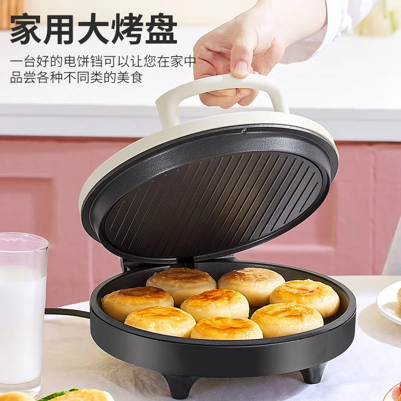 220V Enhanced Double-sided Electric Skillet by , New Model for Pancake Making with Deepened Heating, Home Pancake Machine