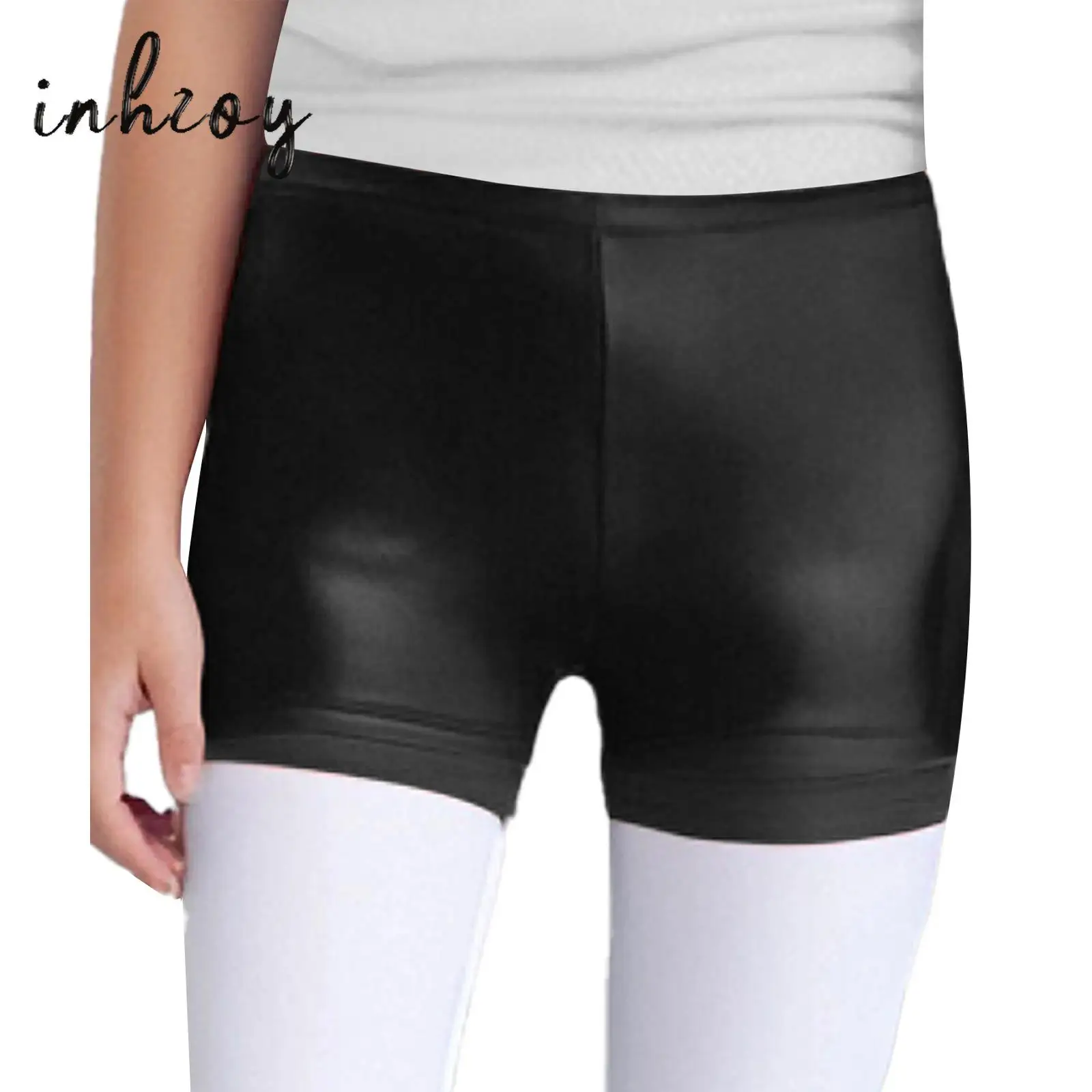 

Kids Girls Metallic Mini Dots Shorts Elastic Waistband Ballet Dance Bottoms for Sports Gymnastics Figure Skating Performance