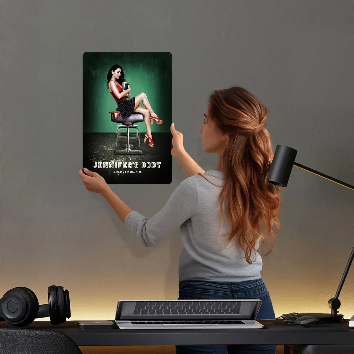 جينيفرز الجسم الفيلم المعادن المشارك الرجعية تخصيص معدن القصدير علامات للجدار الفن الديكور رجل الكهف حمام غرفة ديكور الرجال المنزل