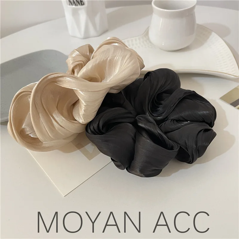 high-grade fabric large intestine hair ring Korean texture pearly fashion head flower show head small ball hair rope female