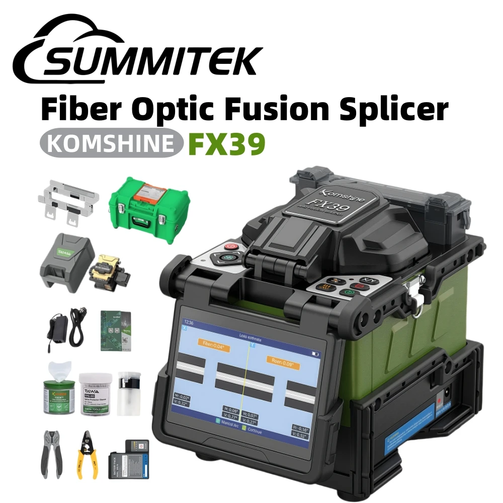 

FX39 Fiber Fusion Splicer with 6 Motors Core Alignment Splicer 4.3 Inch Touch Screen Optical Fiber Splicer w/6S Fast Splicing