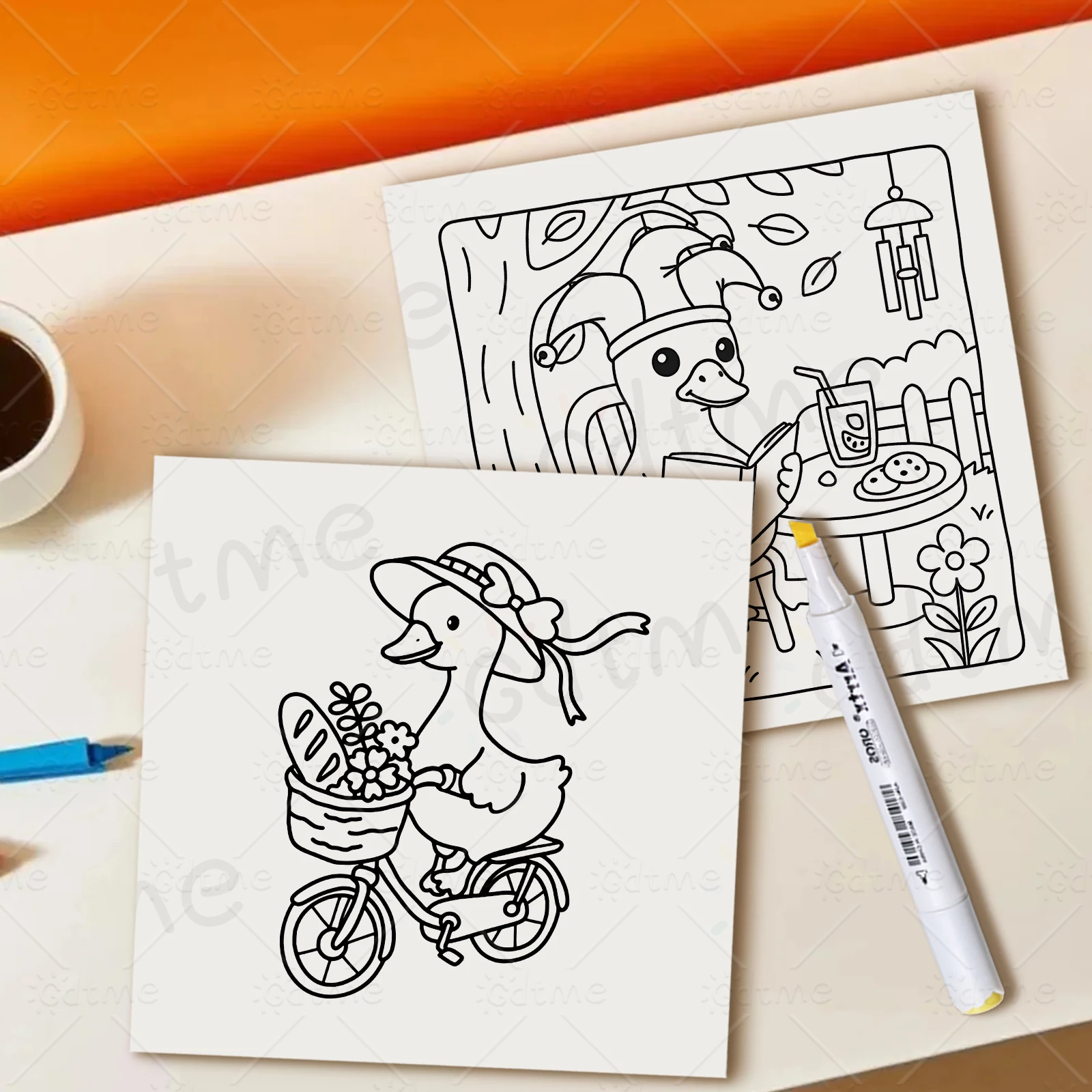 SILLY GOOSE Malbuch mit einfachen Mustern für Erwachsene, niedliches Zeichenbuch, perfektes Geschenk für Party und Geburtstag – Detail 9