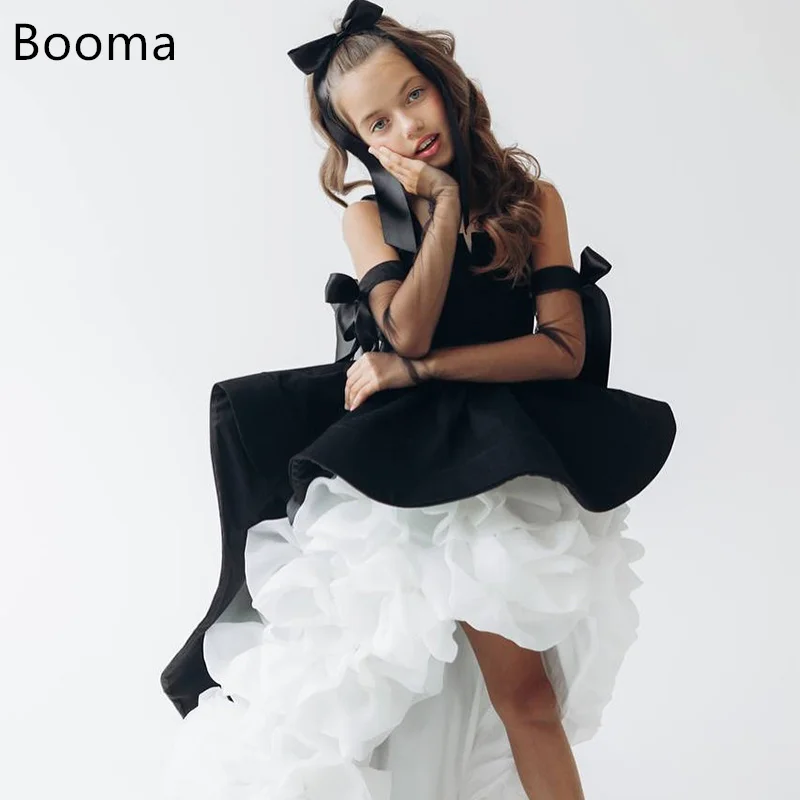 

Booma A-Line Spaghetti Strap Flowers Girl Dresses Wedding Party Dress for Kids Pleat Low/High Prom Gowns Customized 2025