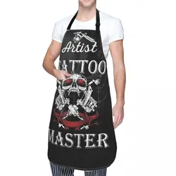 Adjustable Tattoo Artist Inked Tattooist Love Tattooed Apron with 2 Pockets Waterdrop Resistant Tattooer Apron for Men Women