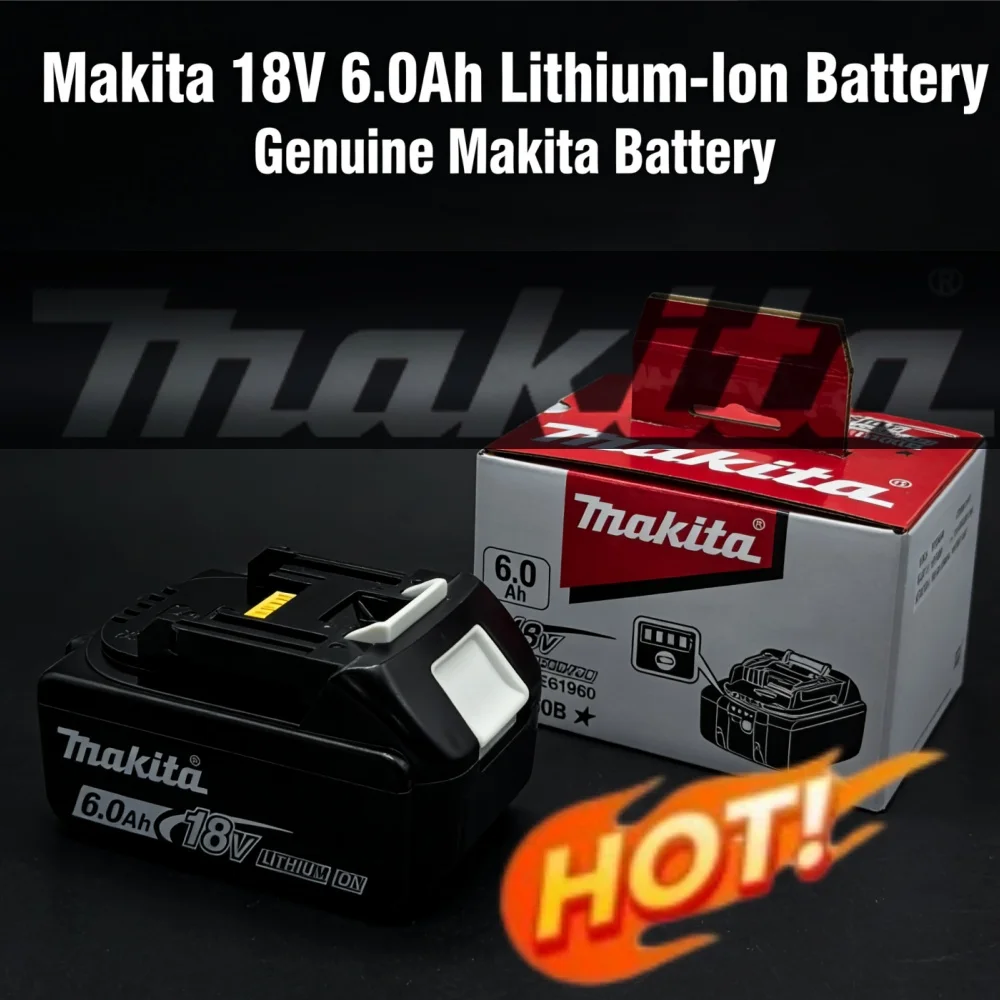 

Оригинальный литий-ионный аккумулятор 6 Ач для электроинструментов Makita BL1860 18 В, совместимый с LXT BL1850 BL1840, для шуруповертов