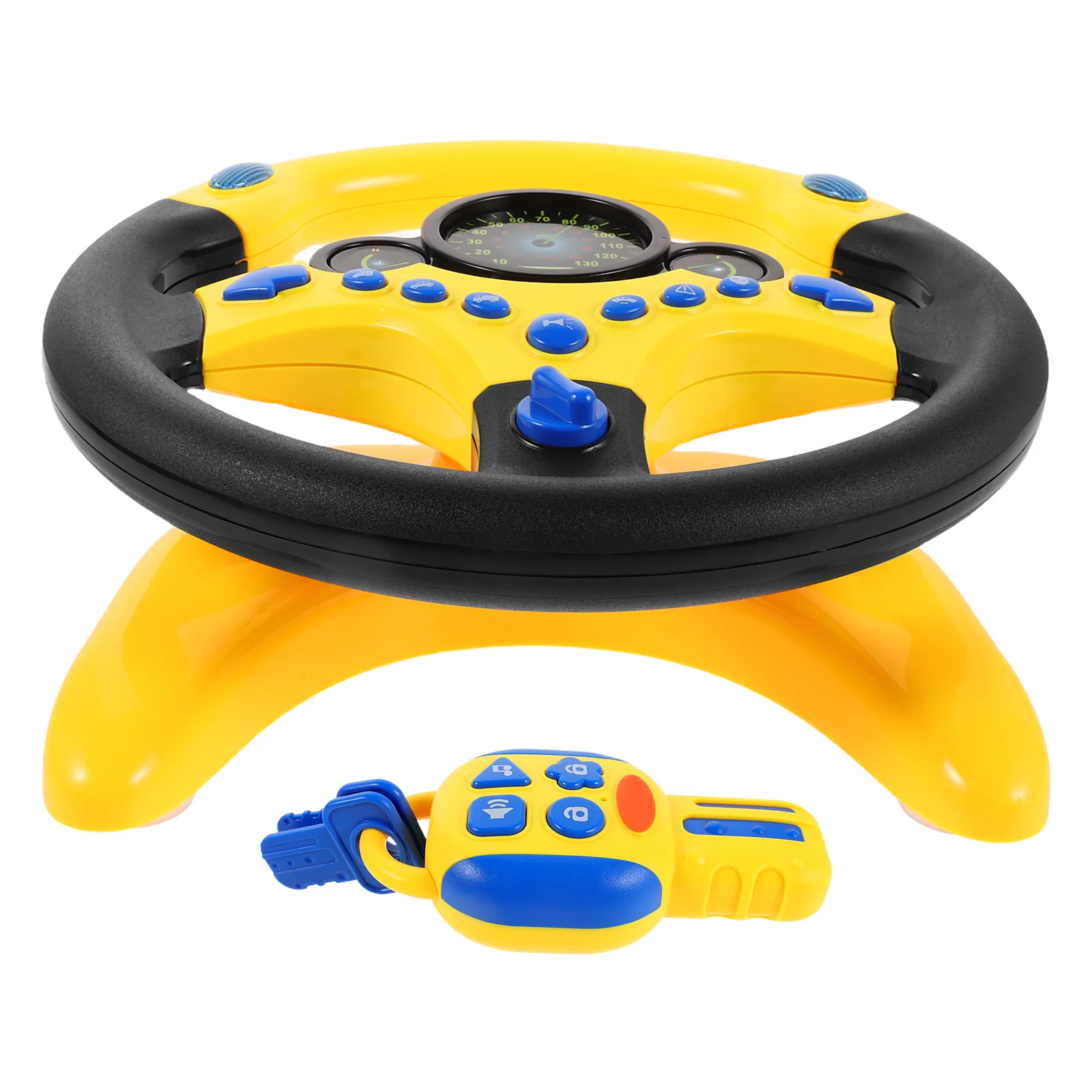 

Simulated Driving Steering Wheel Yellow Music Educational Pretend Play Car Simulator for Kids Interactive Fun