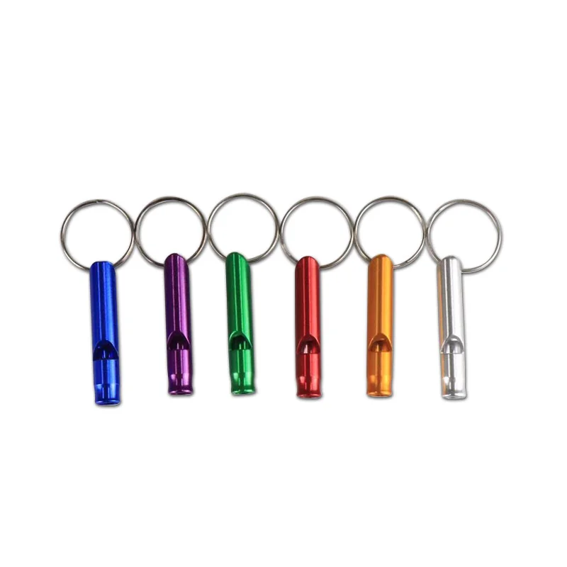 100 pieces / lot Portable Mini Whistle Pendant With Keychain Multifucntion Whistle For Outdoor Survival Call Emergency Tools