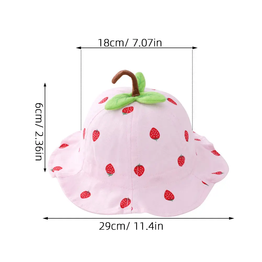 Pink Strawberry Bucket Hat – Lightweight Breathable UV Protection for Summer Beach Hiking Camping