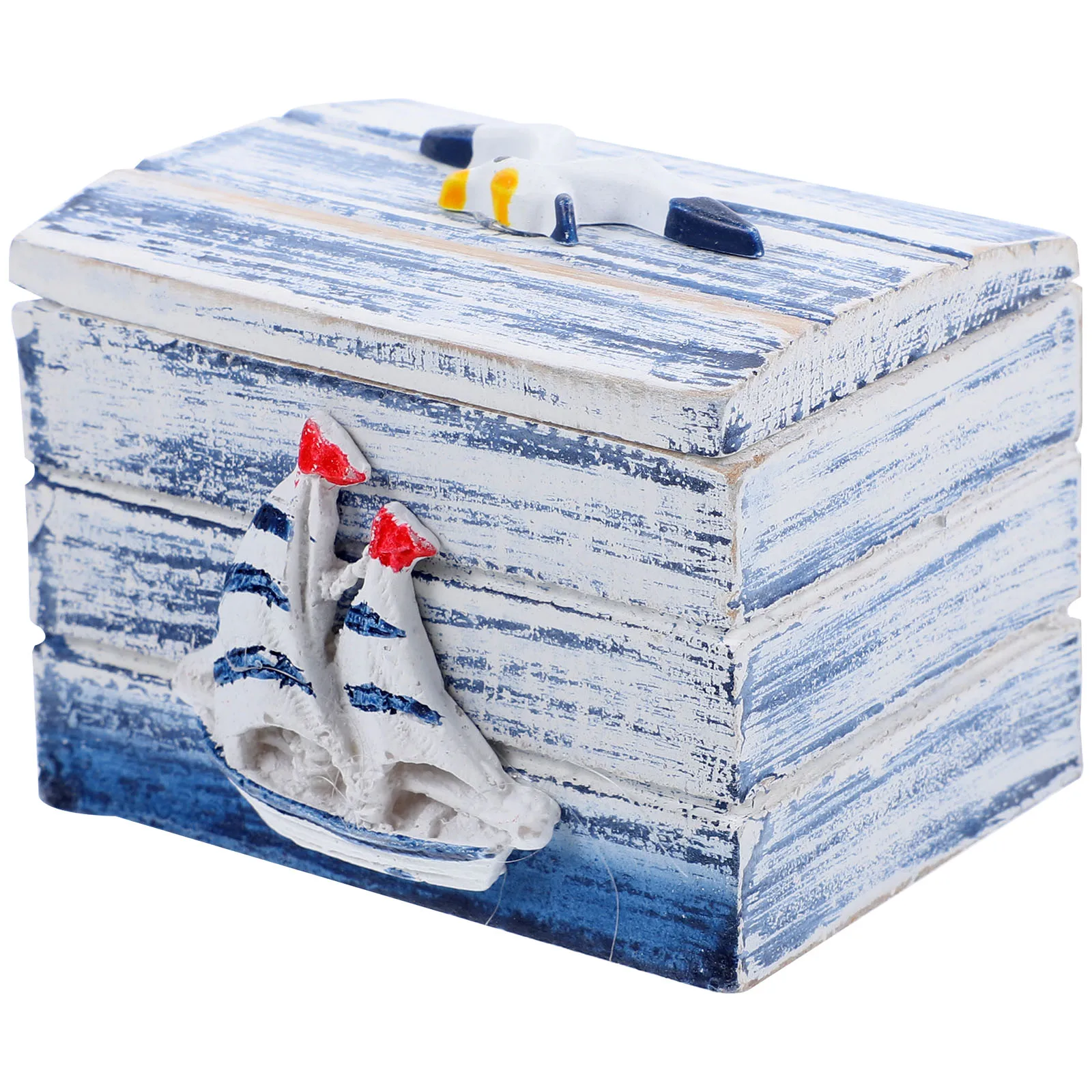 

Wooden Storage Box D3003 Seagull Model Mediterranean Style Jewelry Organizer Home Decor Desktop Container Smooth Surface
