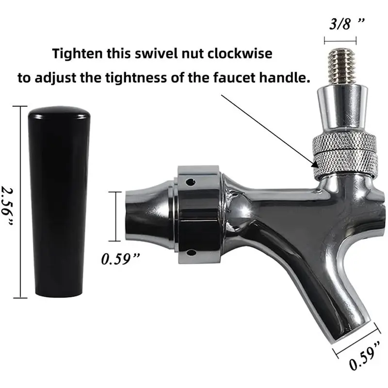 A02F-Quick Disconnect Beer Faucet Adapter Chromed Beer Tap For Homebrewing Keg Beer Tap