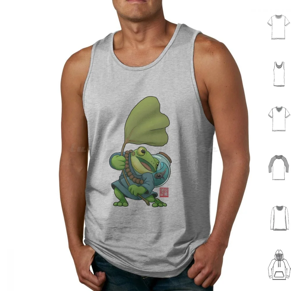 A Frog And His Son Windy Day Tank Tops Print Cotton Dinghuart Dinghu Ding Hu Frog And Son Frog Son Book Cute Asian