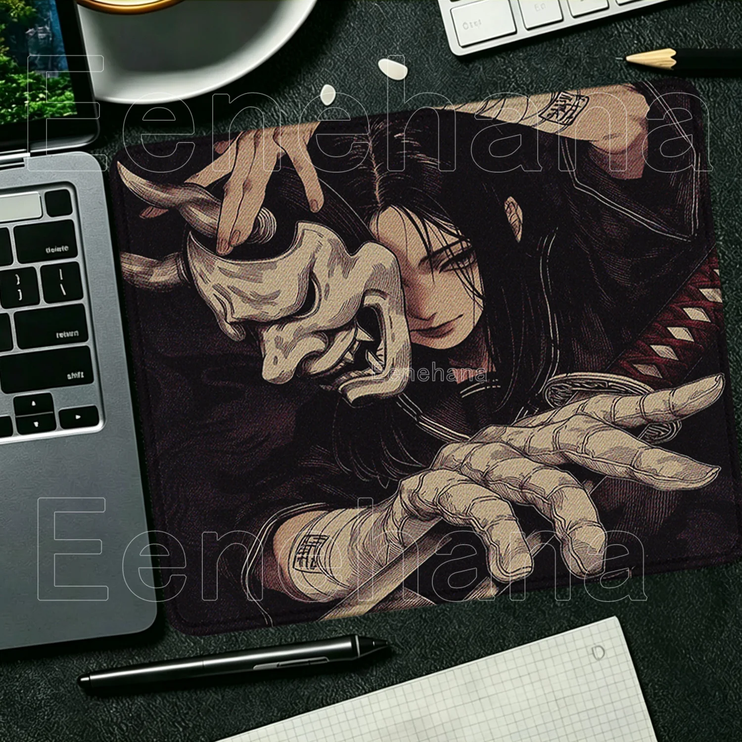HD Printing Anime Ghost Mask Girl Non-slip Small Size Mousepad E-Sports Keyboard Office Accessories Mat Gaming Overlock Desk Mat