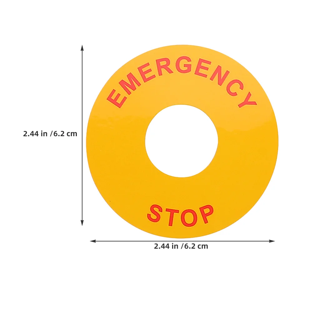 5Pcs Emergency Stop Warning Stickers Durable Electrical Label Decals for Machinery Button Safety Use Emergency Eletrical Sticker