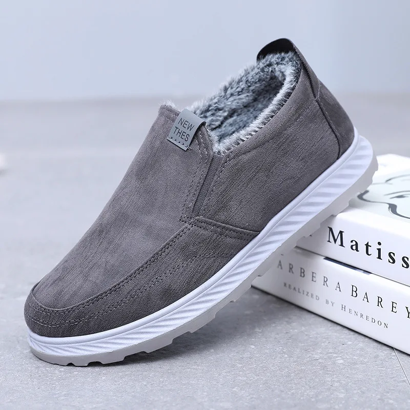 Winter Men's 2025 Velvet Warm Cotton Shoes Fashion Waterproof Thickened Soft Bottom Casual Dad Shoes Thickened
